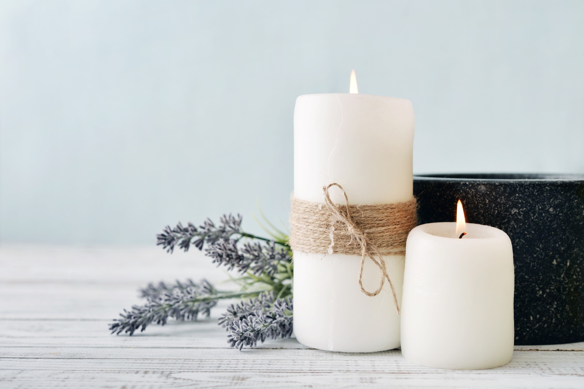 Candles with lavender